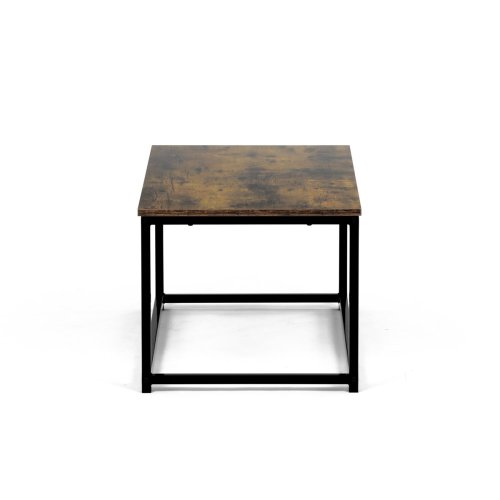 Stůl konferenční, 90x48x41 cm, MDF, dekor divoký dub, černý kov - Brevné variany: OLW
