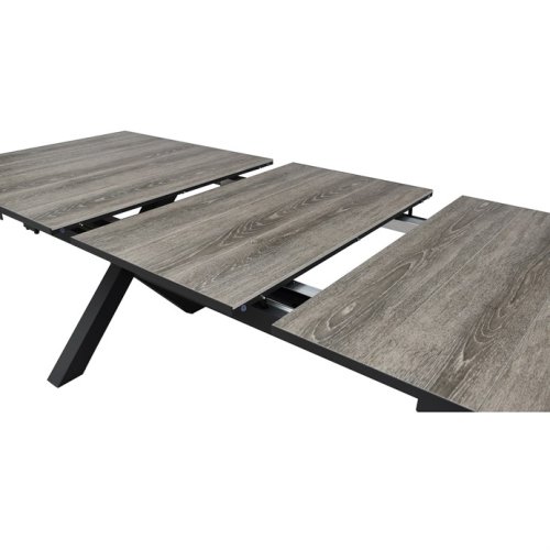 Zahradní rozkládací stůl 200+60×100×77 cm — černá