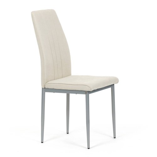 Židle jídelní, béžová látka, šedé kovové nohy - Brevné variany: Hnědá