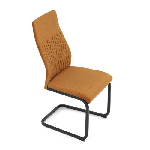 Židle jídelní, cappucino látka, černý kov