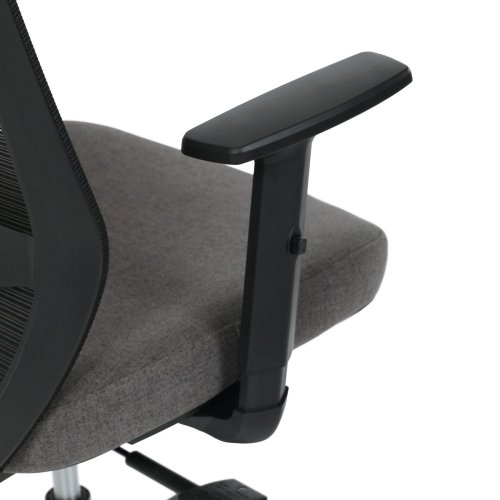 Židle kancelářská, černá MESH síťovina, černá látka, plastový kříž, synchronní mechanismus, kolečka pro tvrdé povrchy - Brevné variany: Zelená