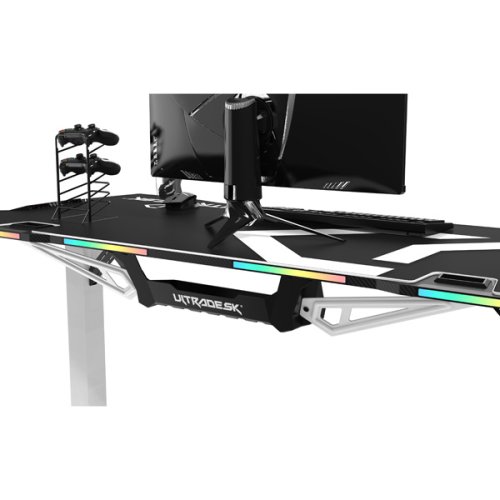 ULTRADESK Herní stůl FORCE SNOW 166×70 cm — bílá