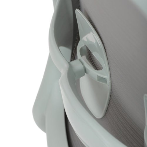 Židle kancelářská, bílý plast, šedý MESH a modrá látka, plastový kříž, houpací mechanismus. - Brevné variany: Červená