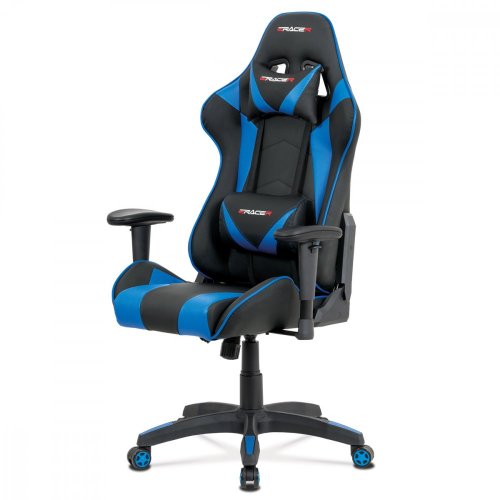 Kancelářská židle houpací mech., černá koženka, plast. kříž
