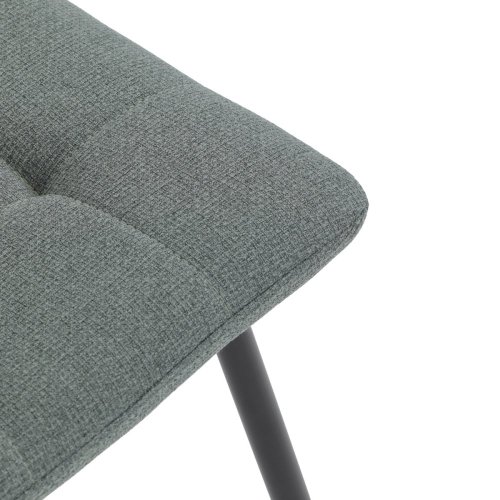 Židle jídelní, madlo, snadno čistitelná šedá látka, černý matný lak, kovové nohy - Brevné variany: Zelená