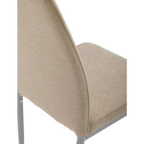 Židle jídelní, béžová látka, šedé kovové nohy - Brevné variany: Hnědá