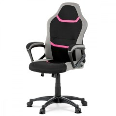 Kancelářská a herní židle, potah modrá, šedá a černá látka, houpací mechanismus
