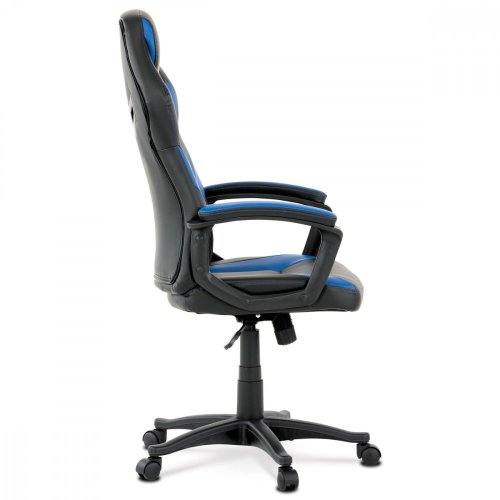 Herní židle, potah - modrá a černá ekokůže, houpací mechanismus - Brevné variany: Modrá