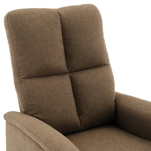 Relaxační křeslo, manuální ovládání, hnědá látka - Brevné variany: Stříbrná