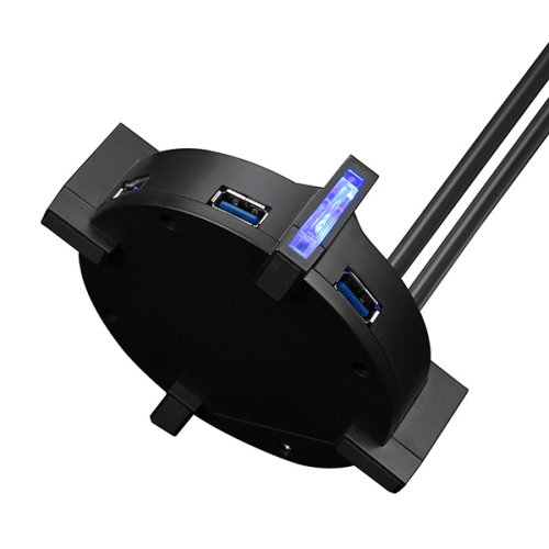 Marvo Podsvícený stojan na sluchátka HZ-04, 4x USB 3.0 HUB, černý