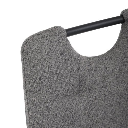 Židle jídelní, madlo, snadno čistitelná šedá látka, černý matný lak, kovové nohy - Brevné variany: Zelená