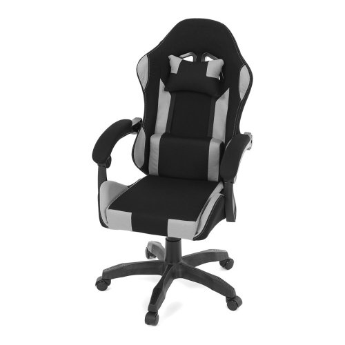Kancelářské křeslo, permanentní kontakt s aretací, černá látka, KA-R209 GREY - Brevné variany: Šedá