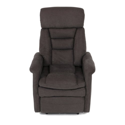 TV a relaxační křeslo s elektrickým ovládáním, potah hnědá látka