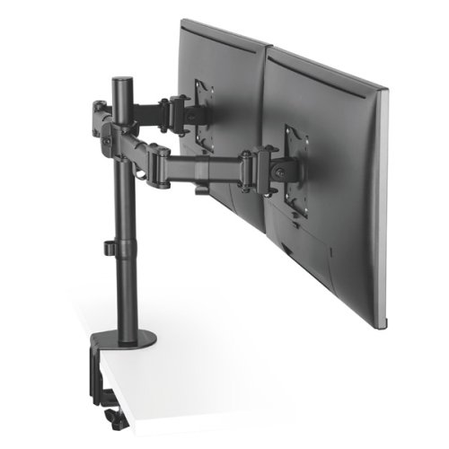 ULTRADESK Polohovatelný držák SKELETON Double pro 2 monitory — černá