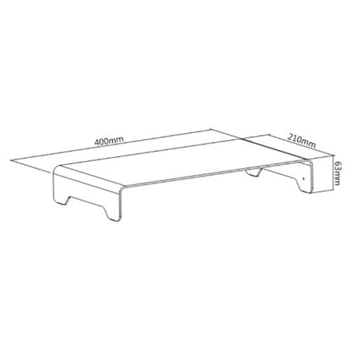 Podstavec pod monitor, minimalistický, stříbrný, hliník, 10 kg nosnost, Powerton, ergo