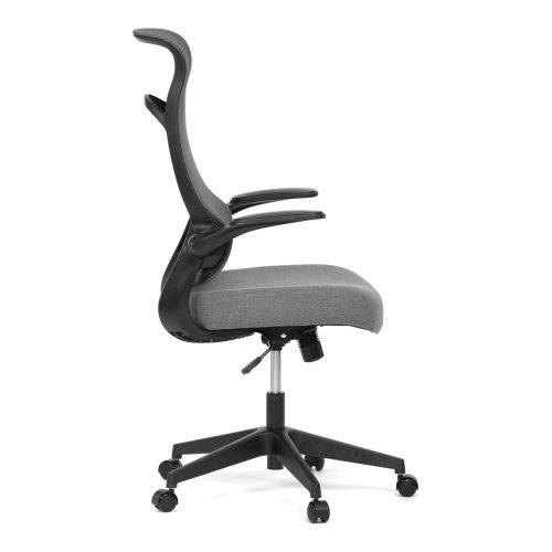 Kancelářská židle, houpací mech., šedý MESH, plast. Kříž