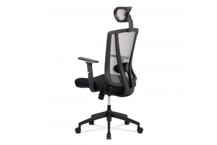 Kancelářská židle, černá MESH+síťovina, plastový kříž, synchronní mechanismus