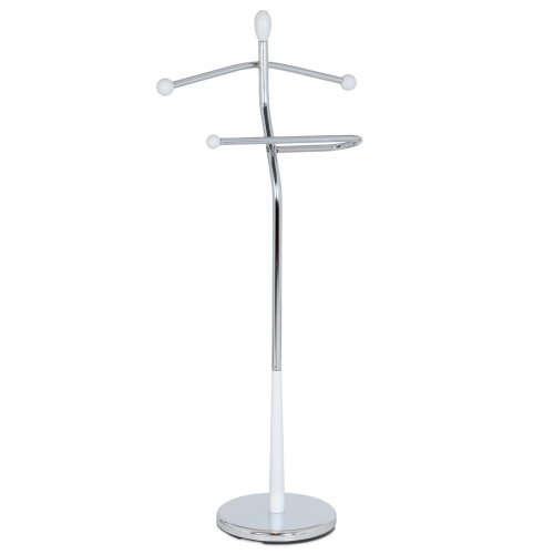 Němý sluha, výška 118 cm, masiv kaučukovník, hnědé moření, kov chrom, nos. 5 kg - Brevné variany: Přírodní