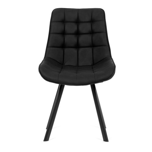 Židle jídelní, černá látka v dekoru broušené kůže, černý kov - Brevné variany: GRN3