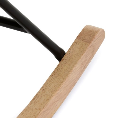 Křeslo houpací, potah černá látka, dřevěné nohy, masiv kaučukovník